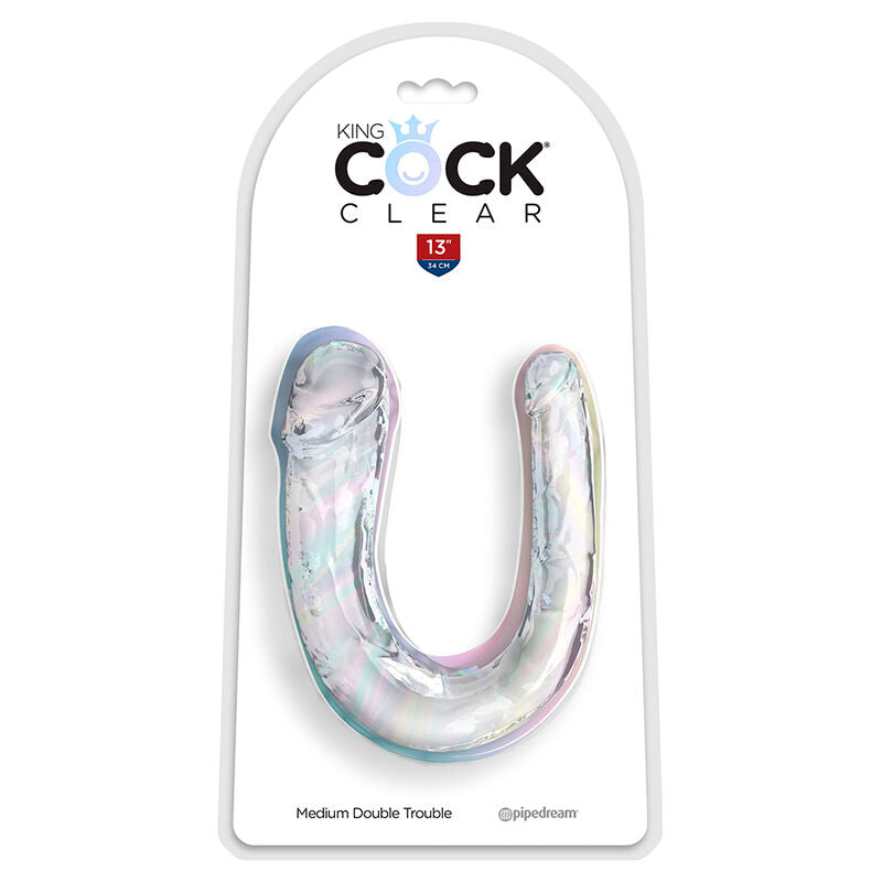King Double Trouble Doppeldildo 33 cm Klar
