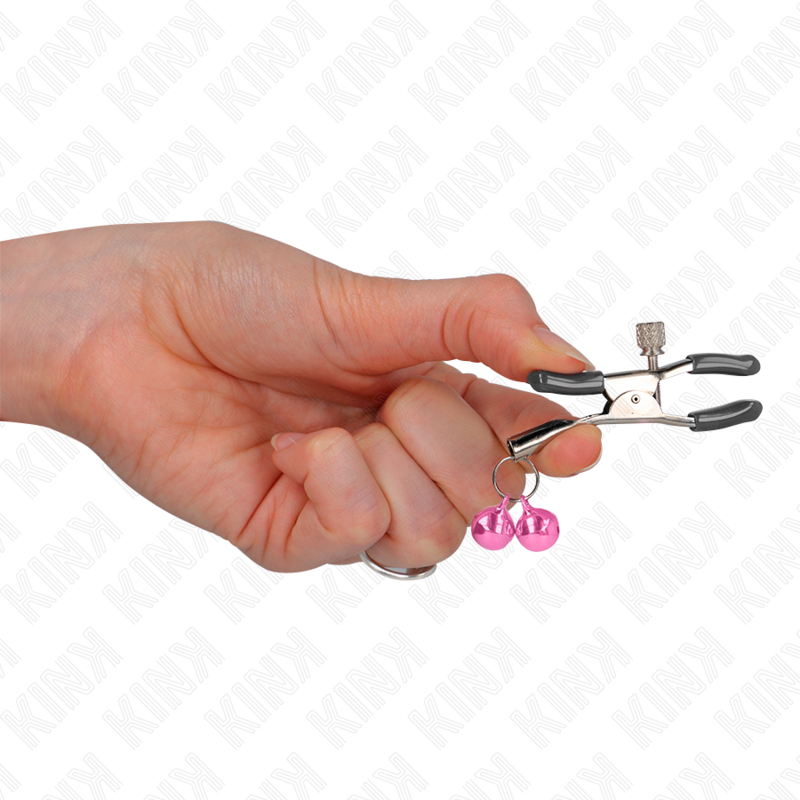 Kink – Doppelglöckchen-Nippelklammer Rosa 6 Cm
