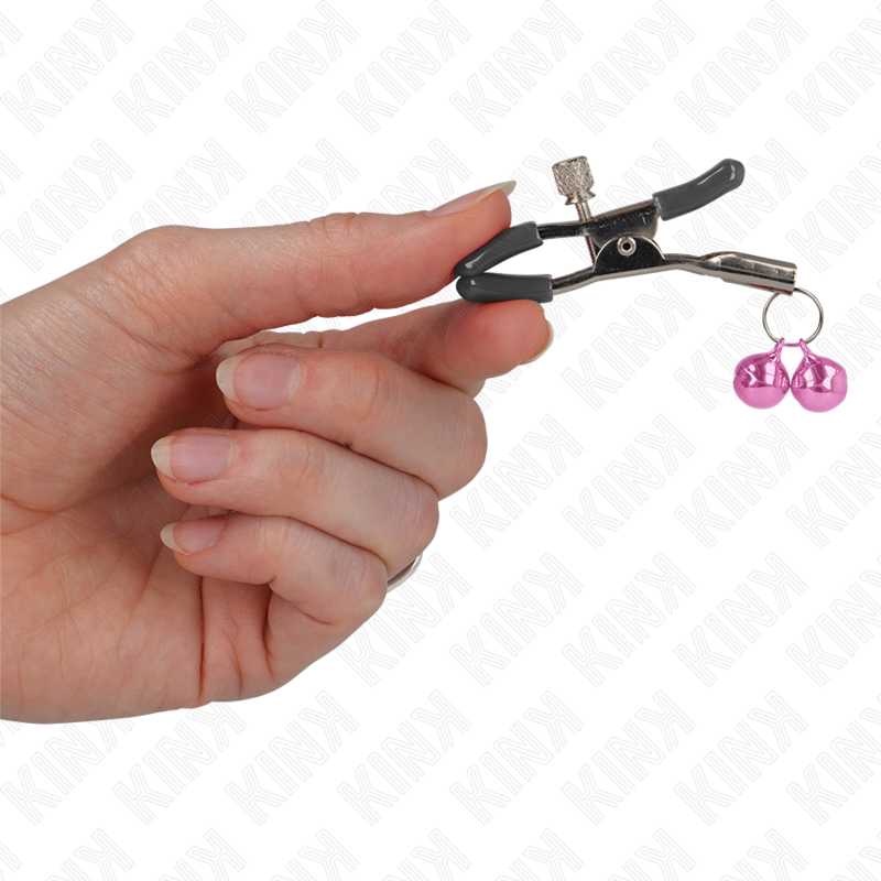 Kink – Doppelglöckchen-Nippelklammer Rosa 6 Cm