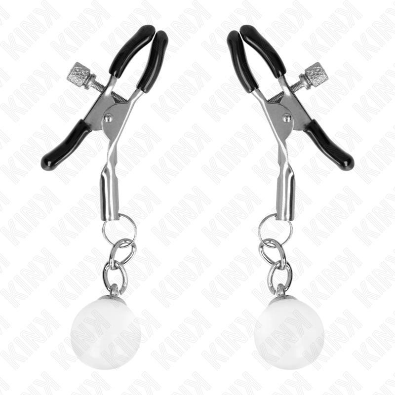 Kink – Glasperlen-Nippelklammern Silber 6 Cm