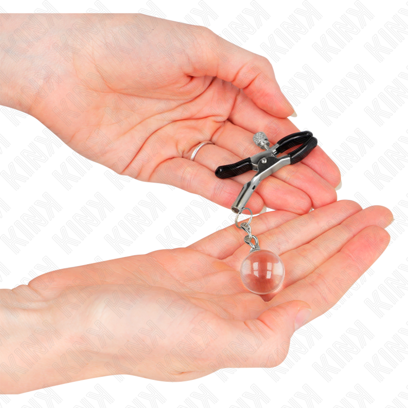 Kink – Glasperlen-Nippelklammern Silber 6 Cm