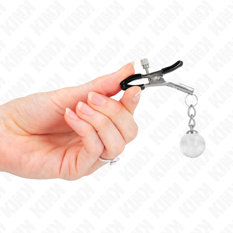Kink – Glasperlen-Nippelklammern Silber 6 Cm