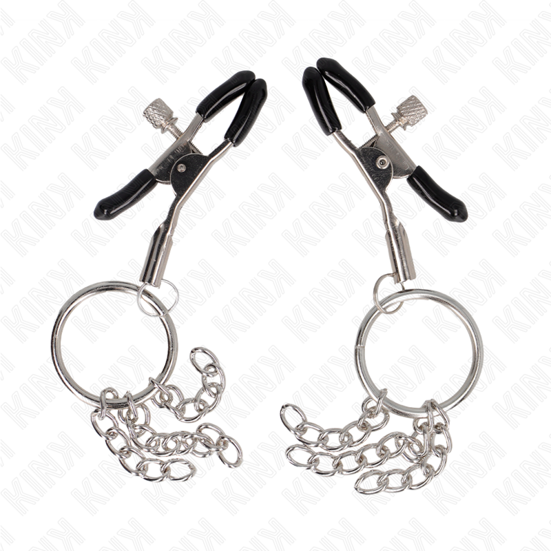Kink – O-Ring Nippelklemme und Kleine Kette Silber 6 Cm
