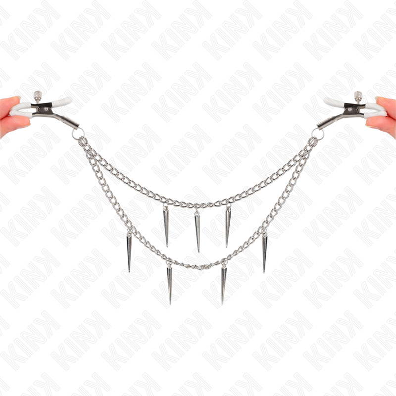 Kink Nippelklemmen mit Spikes Ketten 30 CM