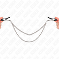 Kink – Nippelklemmen mit 2 Dicken Ketten Silber 20/23 Cm