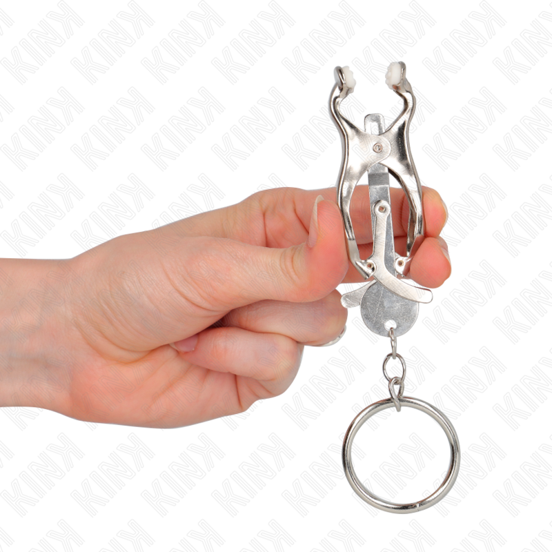 Kink – O-Ring Japanische Kleeblatt-Nippelklammern Silber