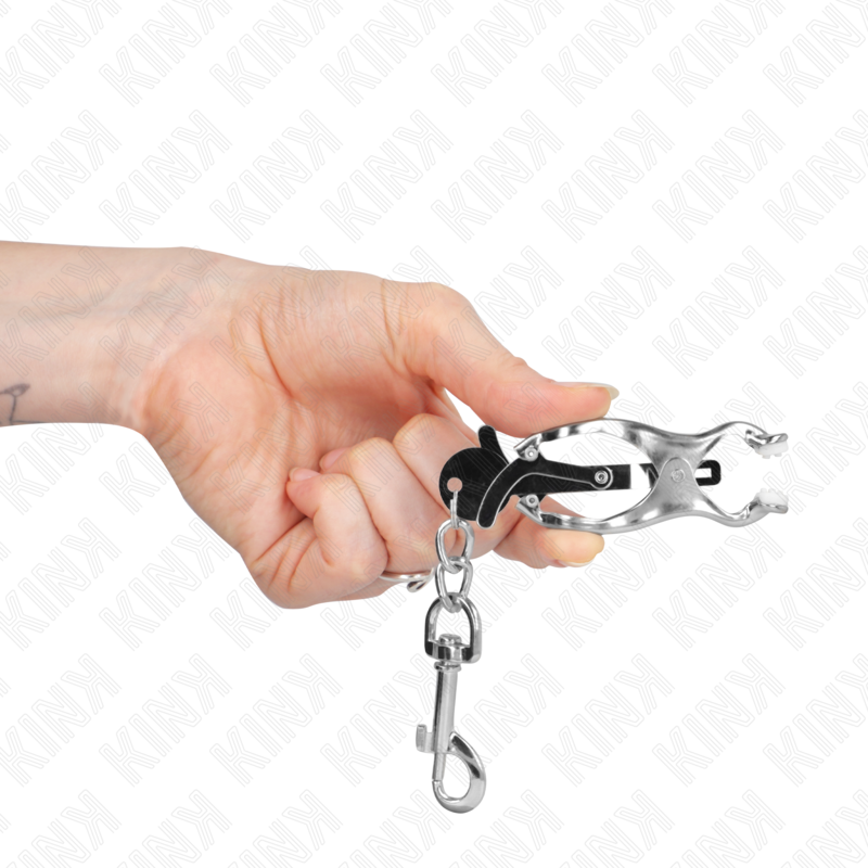 Kink – Japanische Kleeblatt-Nippelklammern mit Haken Silber