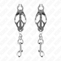 Kink – Japanische Kleeblatt-Nippelklammern mit Haken Silber