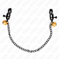 Kink – Flache Kette Nippelklemmen und Glocke Silber 30 Cm