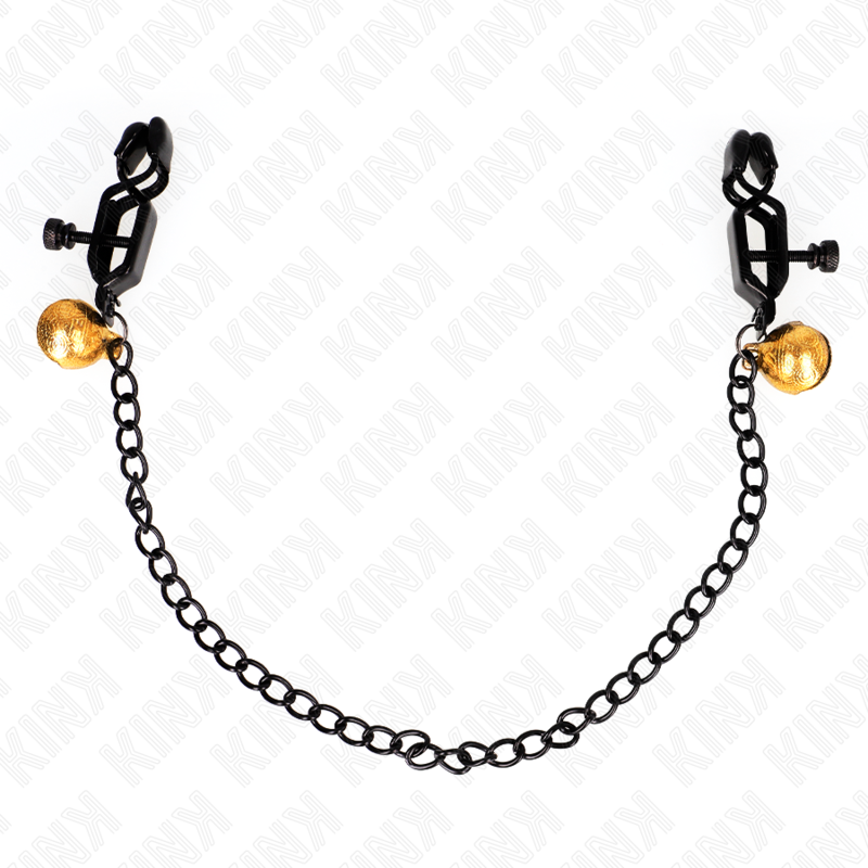Kink – Flache Kette Nippelklemmen und Glocke Silber 30 Cm