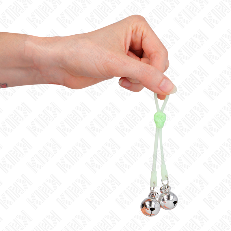 Kink – Leuchtende Totenkopf-Nippelklammern mit Ringglöckchen Verste...
