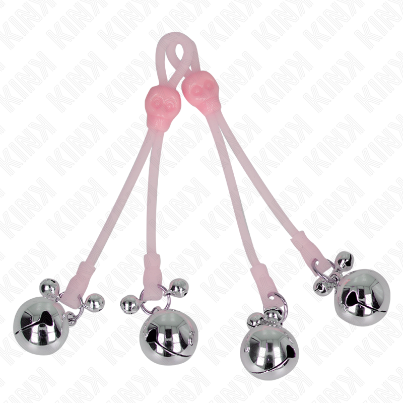 Kink – Leuchtende Totenkopf-Nippelklammern mit Ringglöckchen Verste...