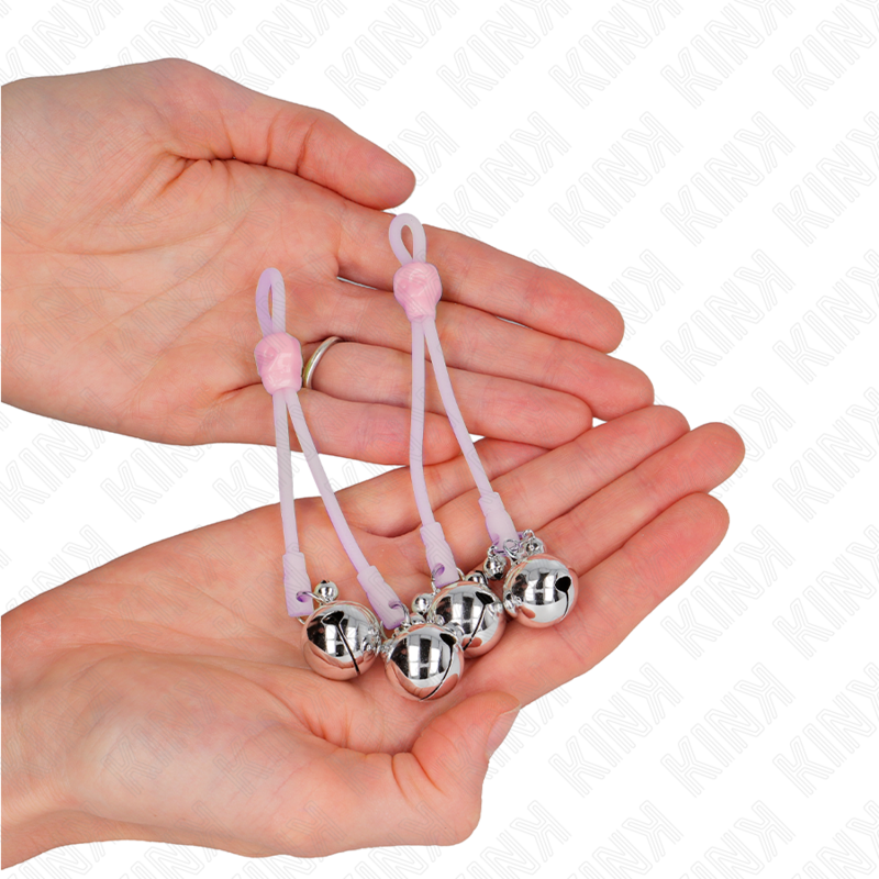 Kink – Leuchtende Totenkopf-Nippelklammern mit Ringglöckchen Verste...