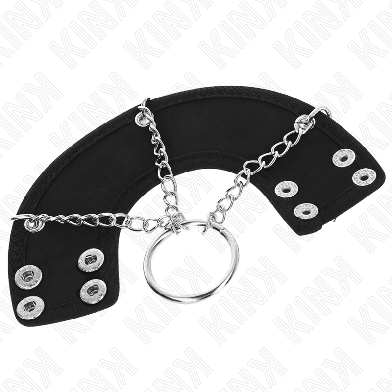 Kink Penisring 4 cm Kette 7 cm Metall mit Ledergurte