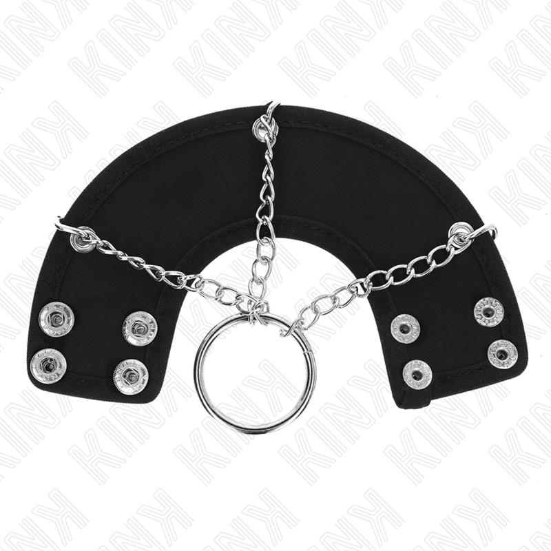 Kink Penisring 4 cm Kette 7 cm Metall mit Ledergurte