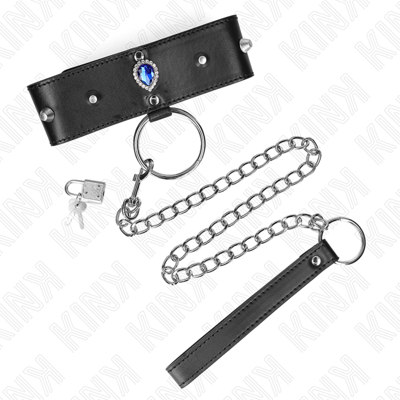 Kink – Halskette 65 Cm mit Band mit Blauen Diamanten Verstellbar 36...