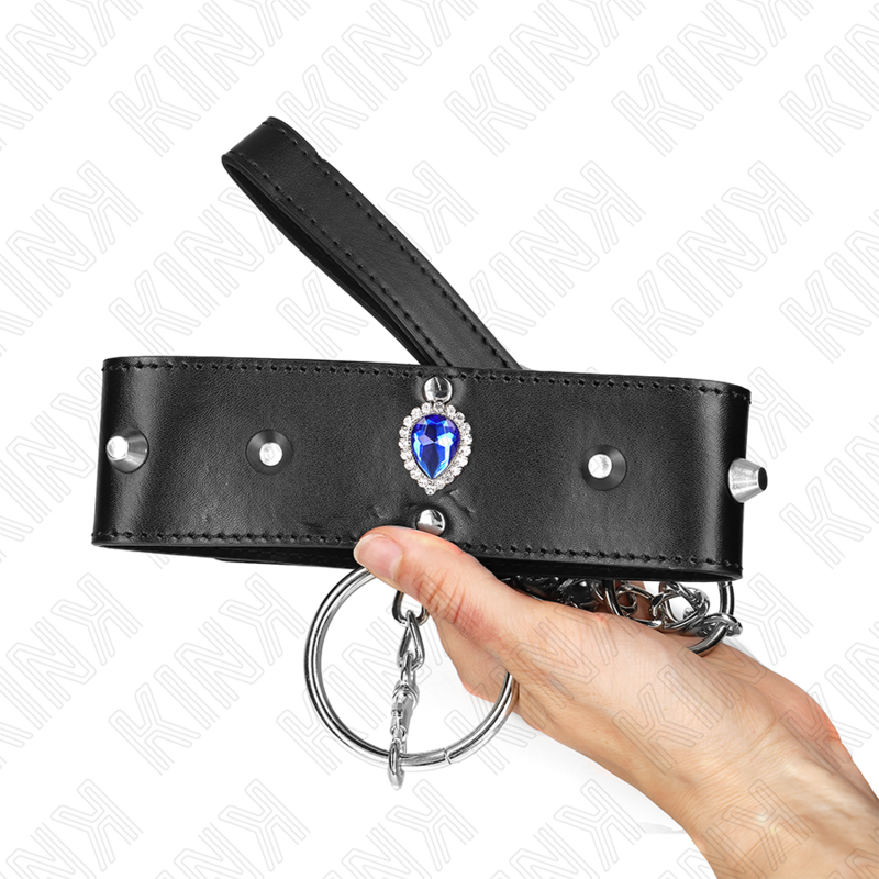 Kink – Halskette 65 Cm mit Band mit Blauen Diamanten Verstellbar 36...