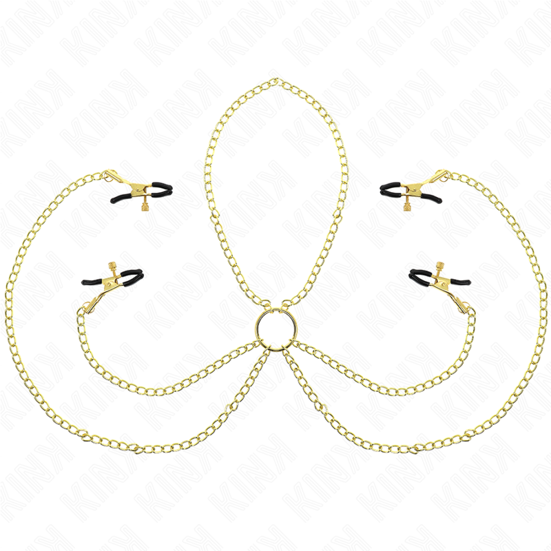 Kink – 4 Nippel- und Kitzlerklammern, verstellbar, Gold