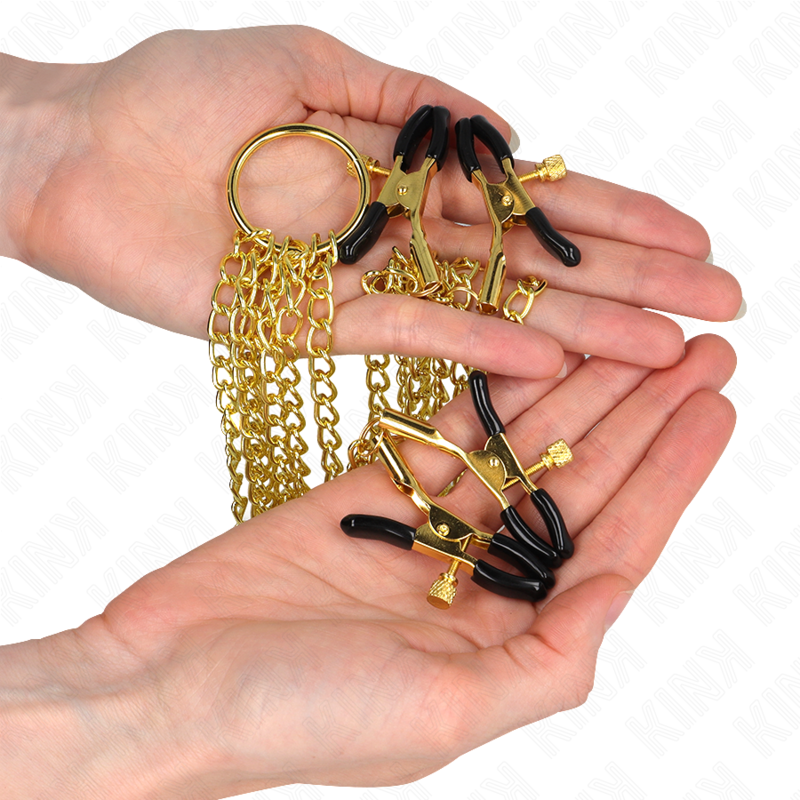 Kink – 4 Nippel- und Kitzlerklammern, verstellbar, Gold