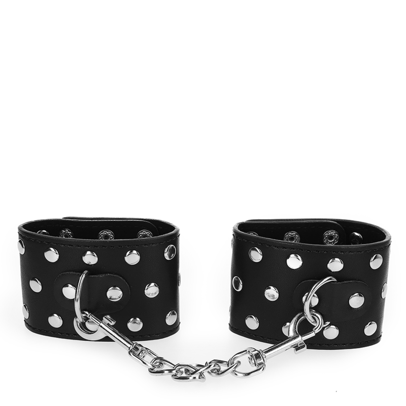 Kink – Handgelenkfesseln mit Druckverschluss Voller Nieten Schwarz...