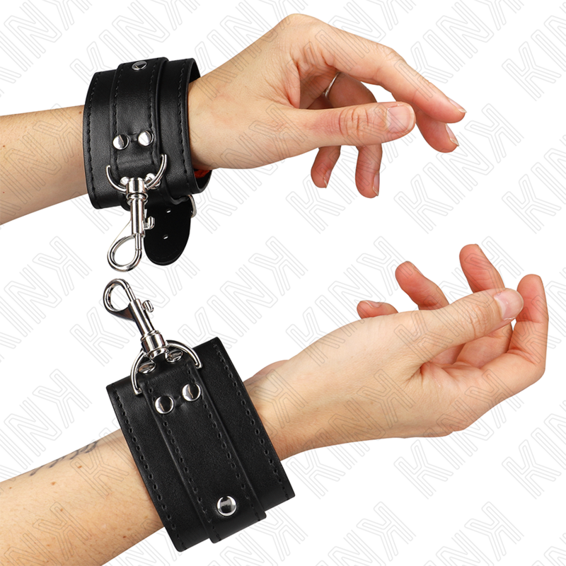 Kink Abschließbare Dungeon Handgelenksfesseln Schwarz