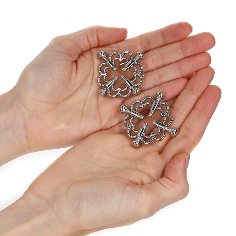 Kink – Metallische Blumen-Nippelklammern