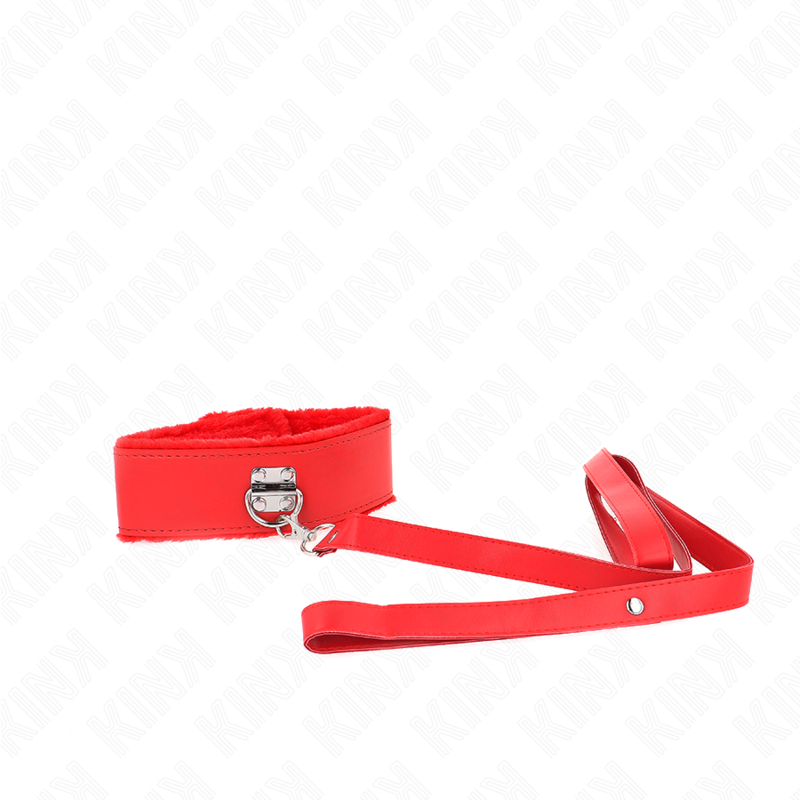 Kink – Halskette mit Leine 116 Cm mit Silbernen Nieten Modell 4 Rot...