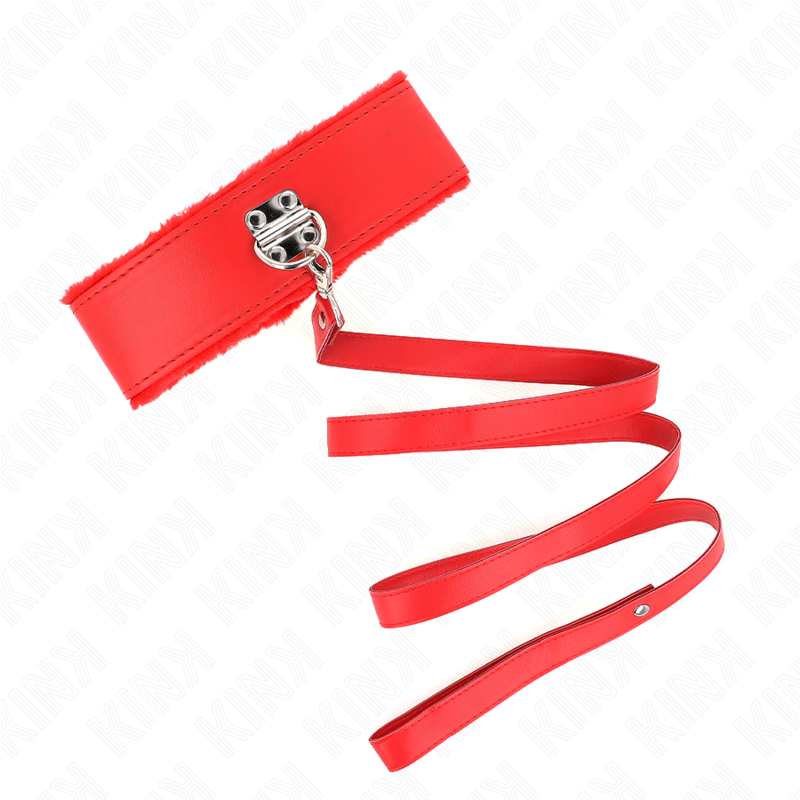Kink – Halskette mit Leine 116 Cm mit Silbernen Nieten Modell 4 Rot...