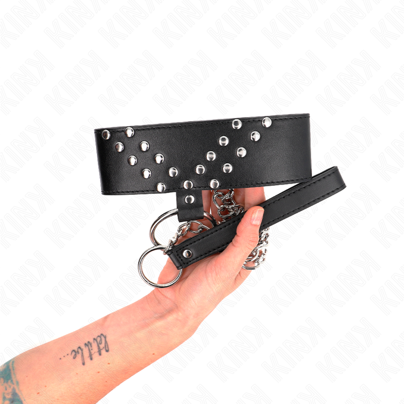 Kink – Halskette mit Gürtel 65 Cm mit V-Niete Verstellbar 36-43 Cm...