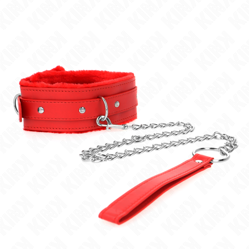 Kink – Halsband mit Leine 65 Cm mit Einschränkungen Rot 36-42 Cm x...