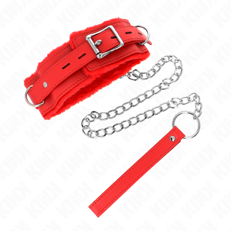 Kink – Halsband mit Leine 65 Cm mit Einschränkungen Rot 36-42 Cm x...