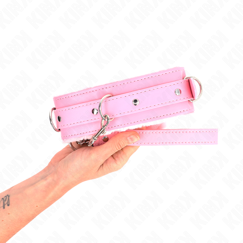 Kink – Halsband mit Leine 65 Cm mit Einschränkungen Rosa 36-42 Cm x...