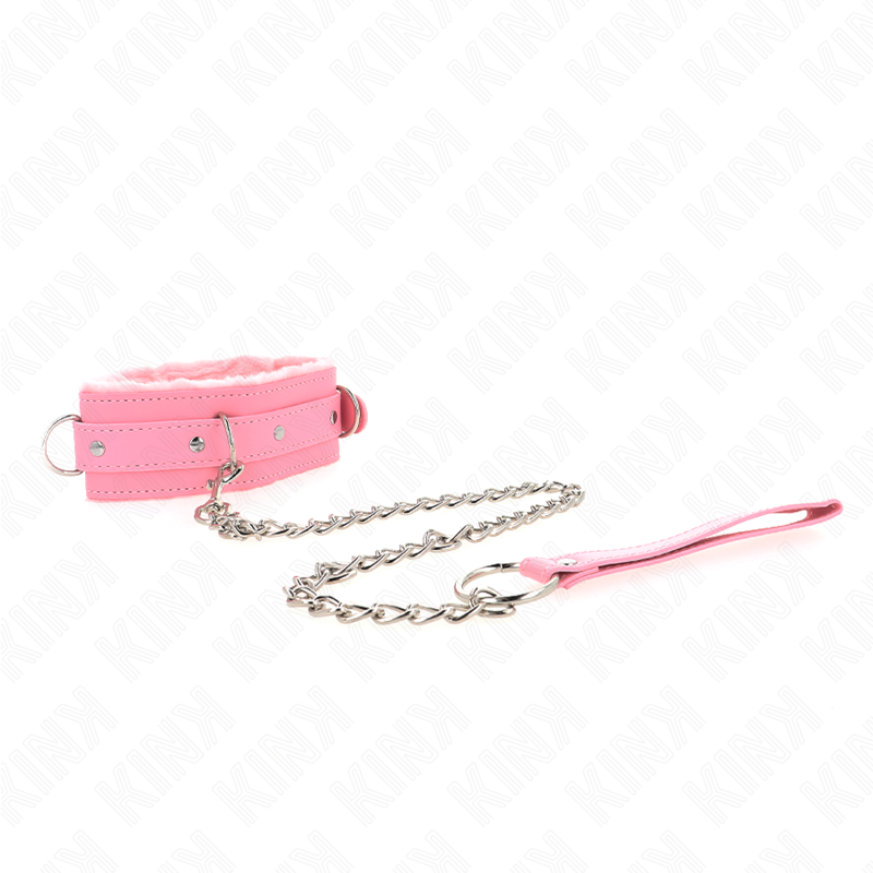 Kink – Halsband mit Leine 65 Cm mit Einschränkungen Rosa 36-42 Cm x...