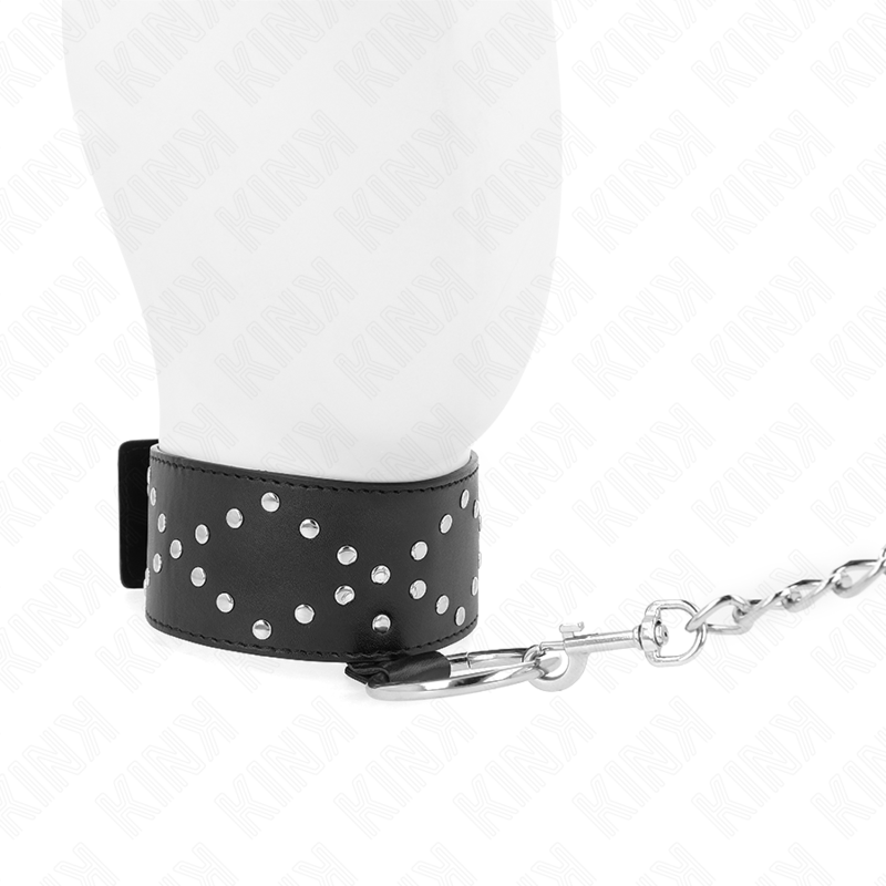 Kink – Halskette 65 Cm mit Leine mit Silbernen Nieten Modell 3 Vers...
