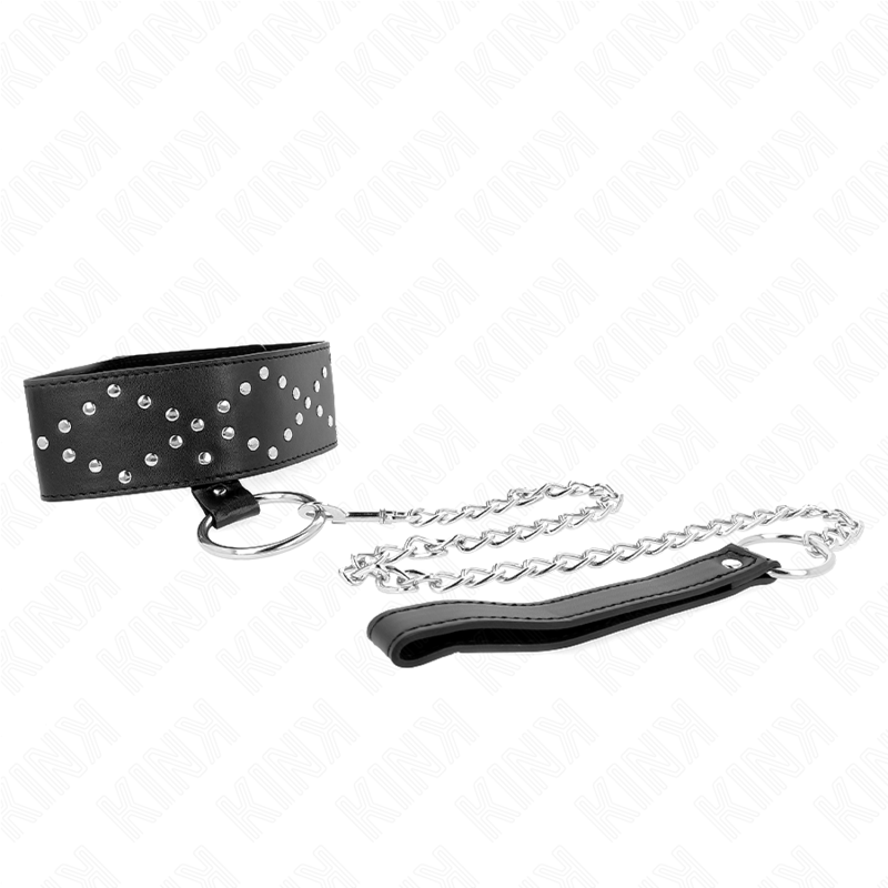 Kink – Halskette 65 Cm mit Leine mit Silbernen Nieten Modell 3 Vers...