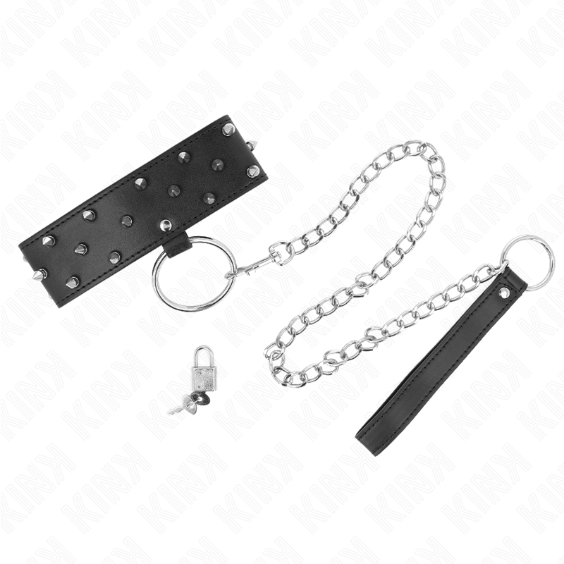 Kink – Halskette mit Leine 65 Cm mit Silbernen Nieten Modell 5 Vers...