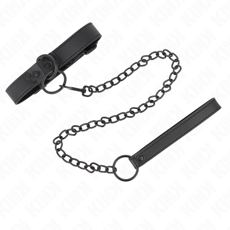 Kink – Halsband mit Dunkler Leine 65 Cm Verstellbar 37-54 Cm x 3 Cm