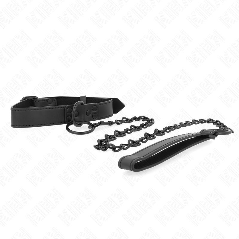 Kink – Halsband mit Dunkler Leine 65 Cm Verstellbar 37-54 Cm x 3 Cm