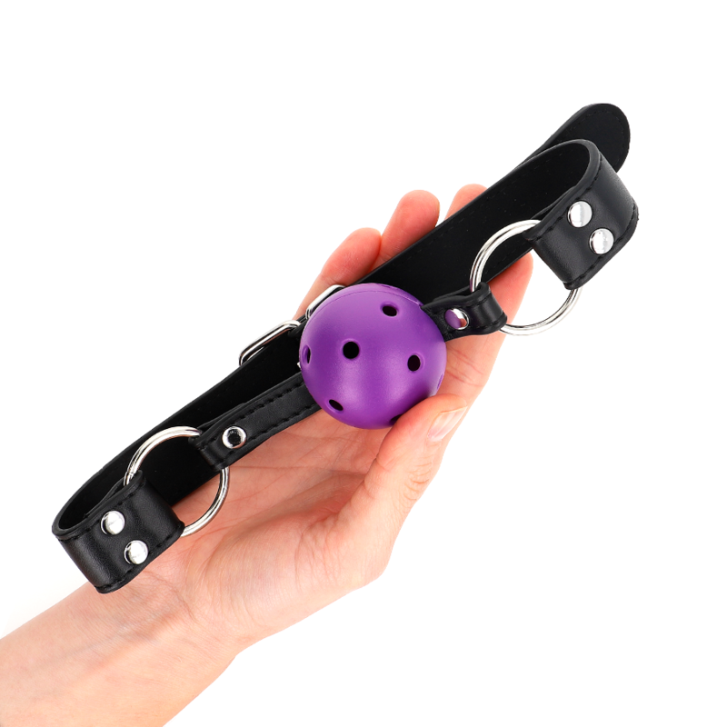 Kink – Atmungsaktiver Ball 4 Cm Knebel mit Doppelniet Lila 62,5 x 2...