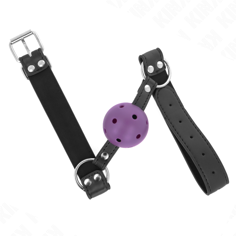 Kink – Atmungsaktiver Ball 4 Cm Knebel mit Doppelniet Lila 62,5 x 2...