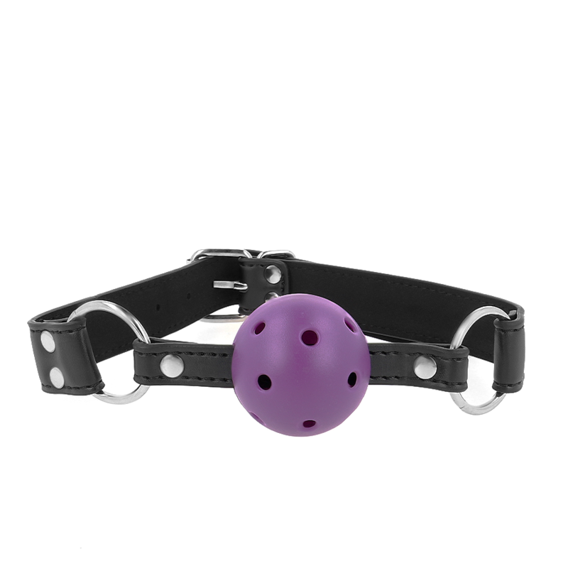 Kink – Atmungsaktiver Ball 4 Cm Knebel mit Doppelniet Lila 62,5 x 2...