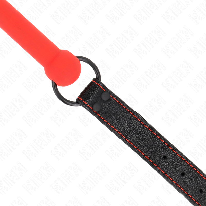 Kink – Knochengag mit Kunstlederband Rot Verstellbar 41-57 Cm