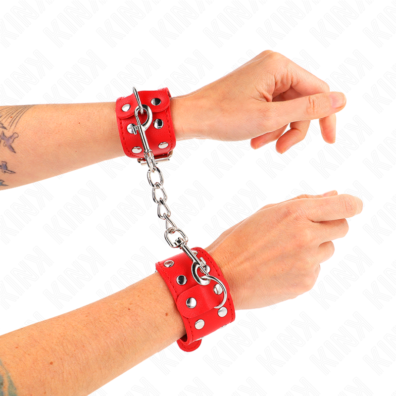Kink – Armbänder mit Doppelter Reihe Verstellbarer Nieten Rot
