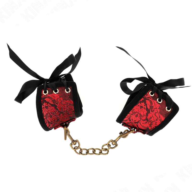 Kink – Scandal Handgelenksfesseln Rot-Schwarze Spitzendetails 24,5...