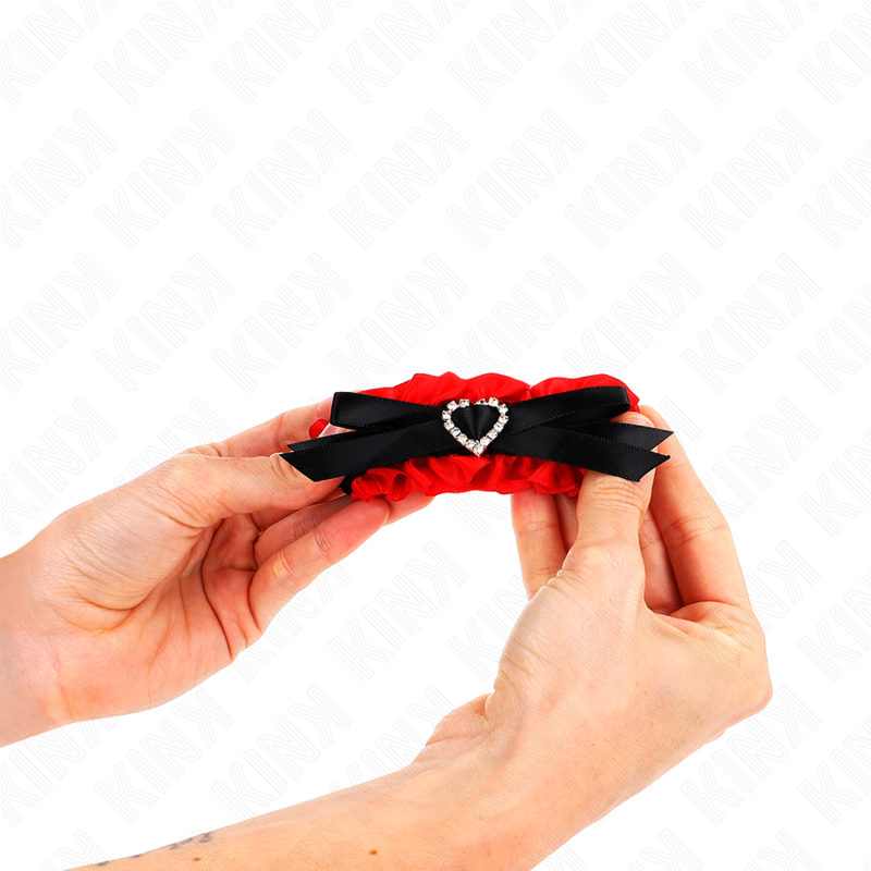 Kink – Elastische Handgelenksfesseln aus Spitze mit Roten Herzdetai...
