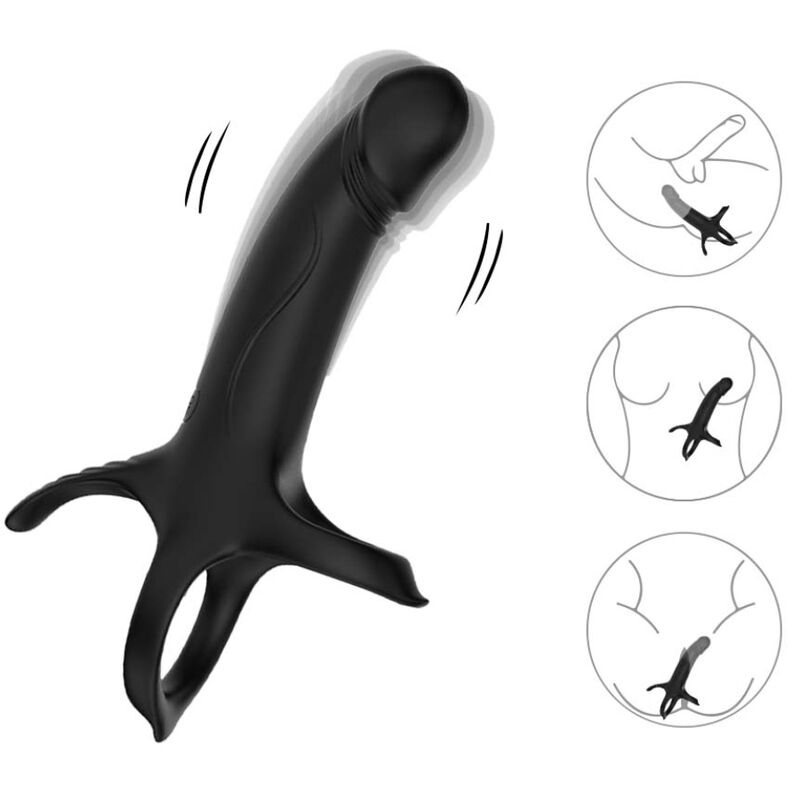 Armony Dildo mit Ring & Vibrator Schwarz