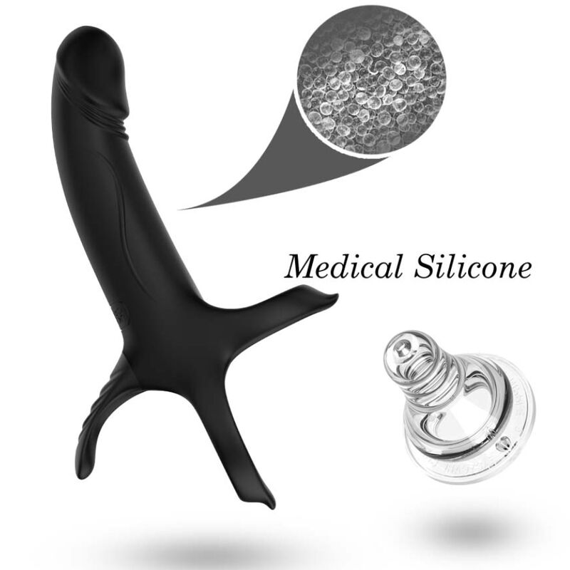 Armony Dildo mit Ring & Vibrator Schwarz