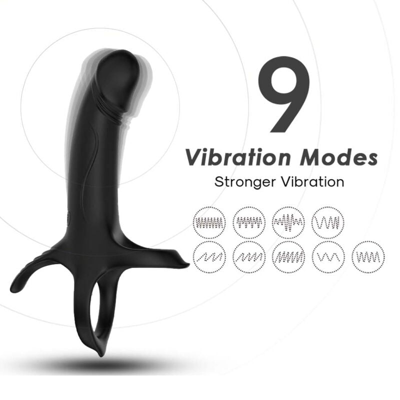 Armony Dildo mit Ring & Vibrator Schwarz