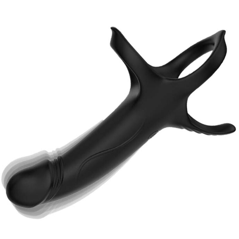 Armony Dildo mit Ring & Vibrator Schwarz