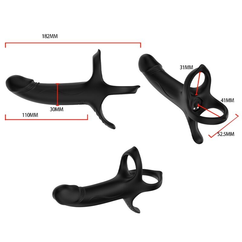 Armony Dildo mit Ring & Vibrator Schwarz
